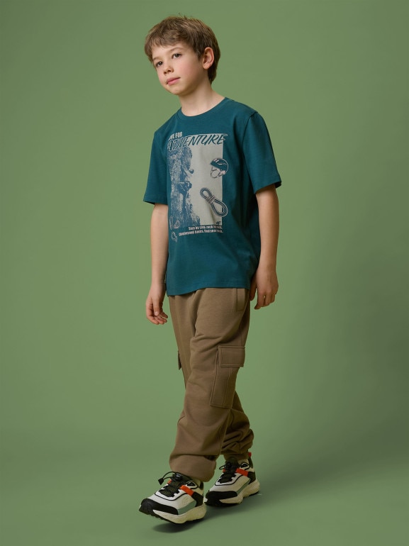 Chłopięcy t-shirt z 4F 4FJRSS26TTSHM3694 - turkusowy