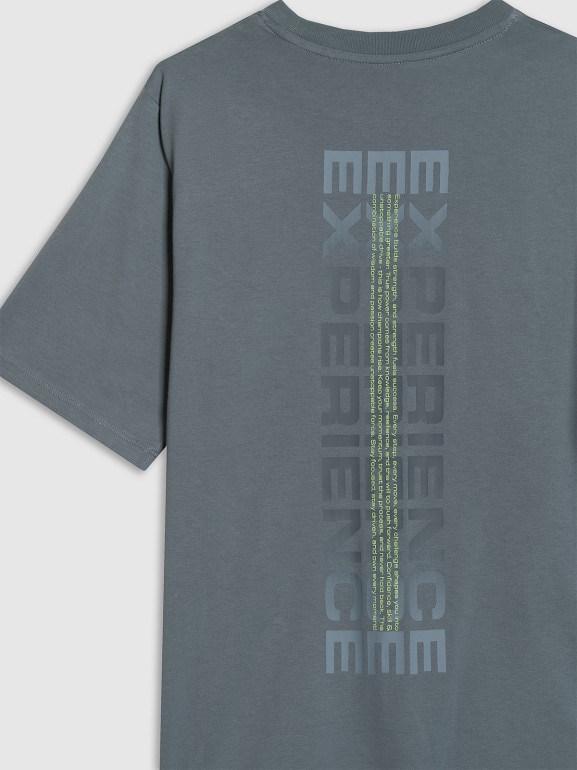 Chłopięcy t-shirt z nadrukiem 4F 4FJRAW25TTSHM3166- szary