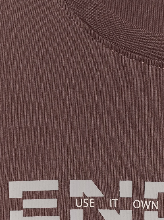 Chłopięcy t-shirt z nadrukiem 4F 4FJRAW25TTSHM3167 - brązowy