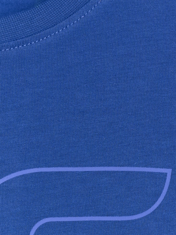 Chłopięcy t-shirt z nadrukiem 4F 4FJRAW25TTSHM3261 - niebieski