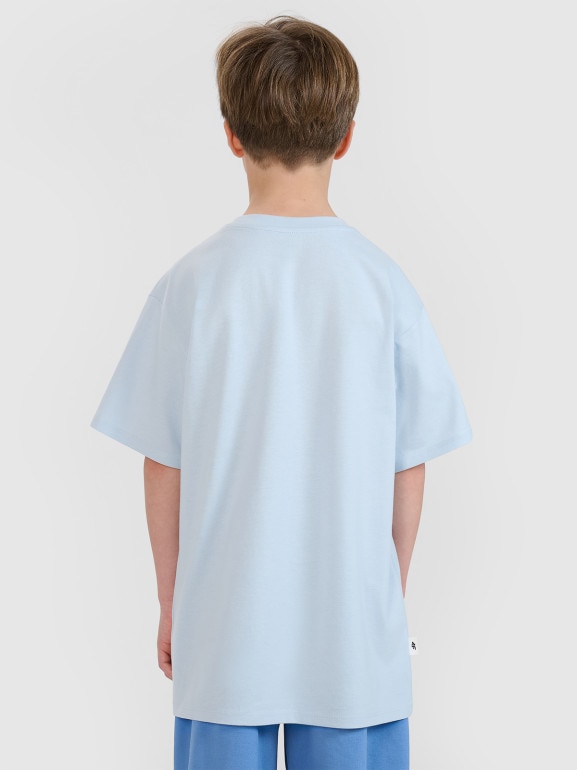 Chłopięcy t-shirt z nadrukiem 4F 4FJRSS25TTSHM2639 - niebieski