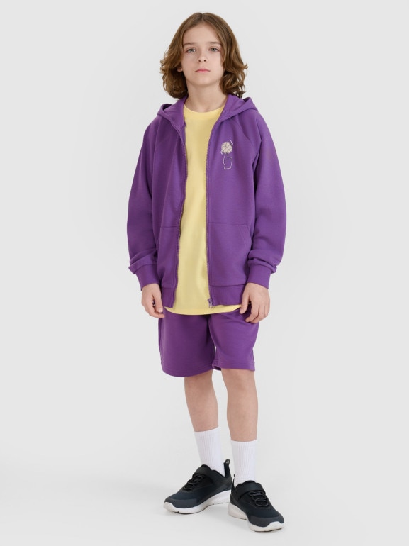 Chłopięcy t-shirt z nadrukiem 4F 4FJRSS25TTSHM2639 - żółty