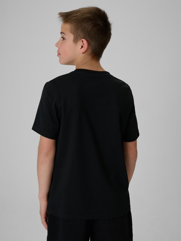 Chłopięcy t-shirt z nadrukiem 4F 4FJRSS26TTSHM4170 - czarny