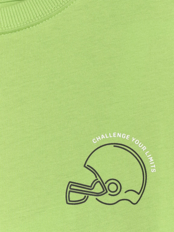 Chłopięcy t-shirt z nadrukiem 4F 4FJWAW25TTSHM2412 - zielony