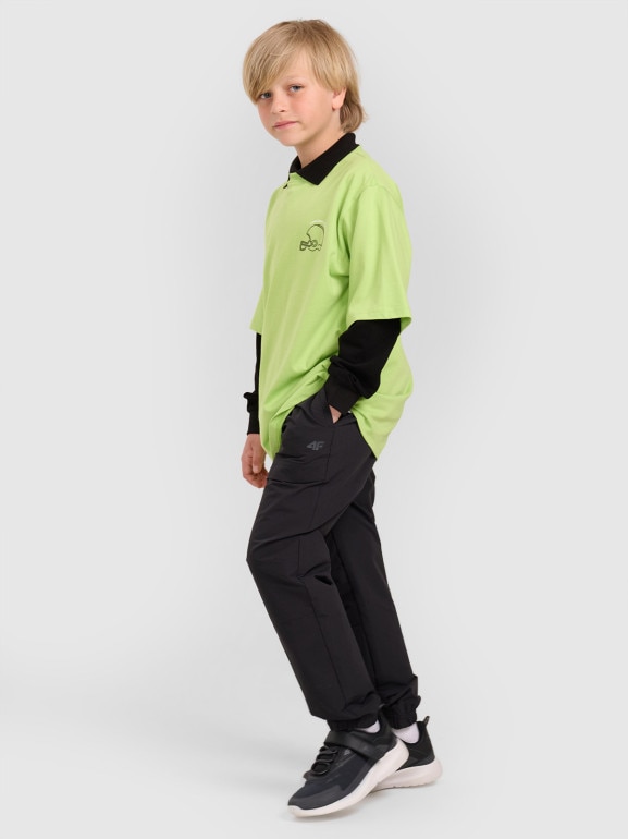 Chłopięcy t-shirt z nadrukiem 4F 4FJWAW25TTSHM2412 - zielony