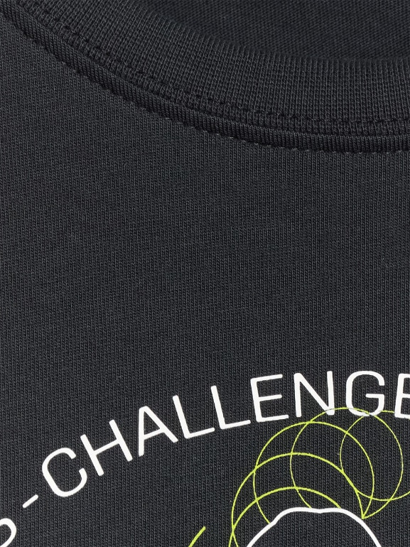 Chłopięcy t-shirt z nadrukiem 4F 4FJWAW25TTSHM2413 - czarny