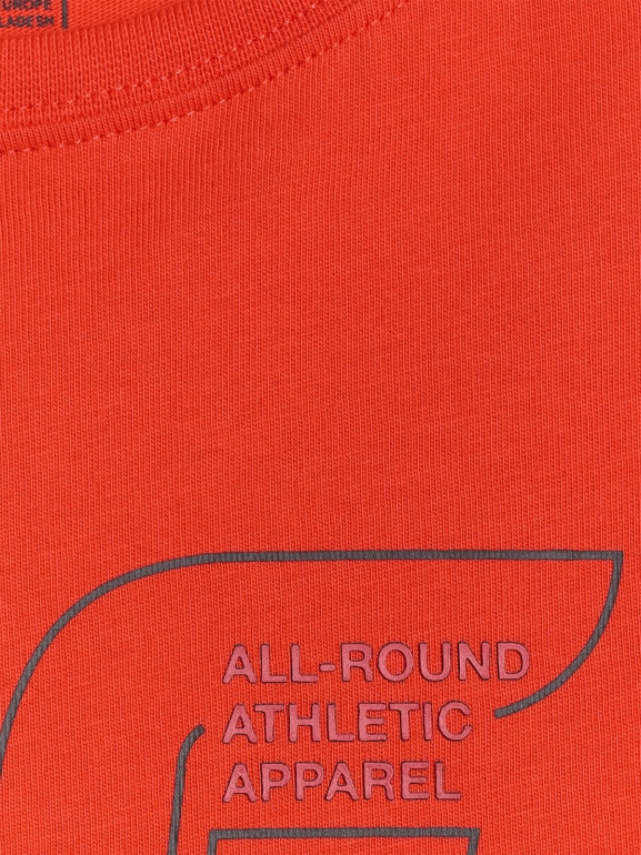 Chłopięcy t-shirt z nadrukiem 4F 4FJWAW25TTSHM2417 - czerwony