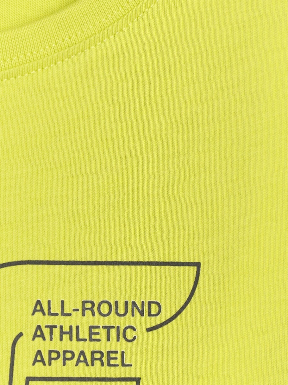 Chłopięcy t-shirt z nadrukiem 4F 4FJWAW25TTSHM2417 - żółty