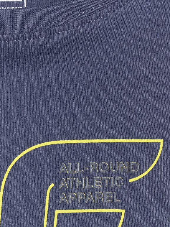 Chłopięcy t-shirt z nadrukiem 4F 4FJWAW25TTSHM2417 - granatowy