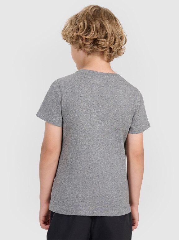 Chłopięcy t-shirt z nadrukiem 4F 4FJWAW25TTSHM2417 - szary