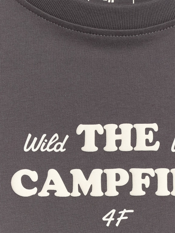 Chłopięcy t-shirt z nadrukiem 4F 4FJWSS26TTSHM2813 - szary