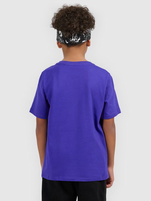 Chłopięcy t-shirt z nadrukiem 4F 4FJWSS26TTSHM3007 - niebieski