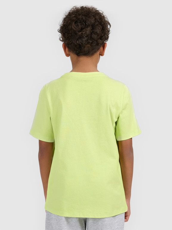 Chłopięcy t-shirt z nadrukiem 4F 4FJWSS26TTSHM3007 - zielony