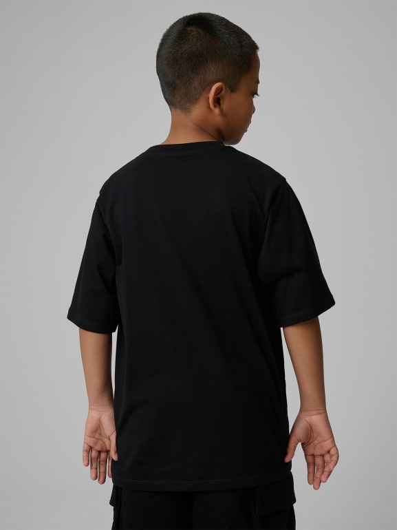 Chłopięcy t-shirt z nadrukiem 4F 4FJWSS26TTSHM3012 - czarny