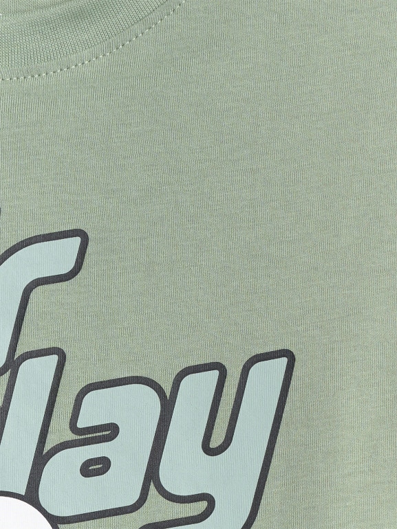 Chłopięcy t-shirt z nadrukiem 4F 4FJWSS26TTSHM3012 - zielony