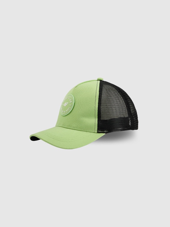 Dziecięca czapka z daszkiem trucker 4F 4FJRSS26ACABU600 - zielona