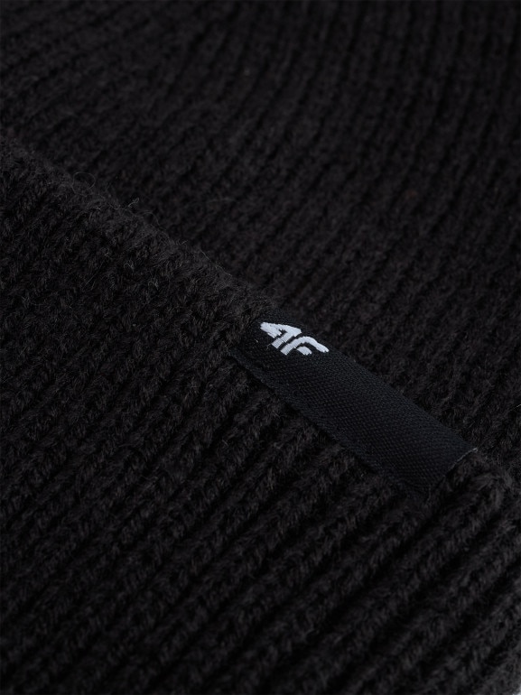 Dziecięca czapka zimowa 4F 4FJWAW25ACAPU652 - czarna