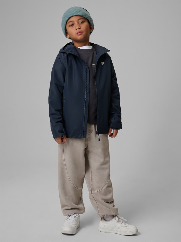 Dziecięca kurtka przejściowa 4F 4FJWSS26TTJAU0959 - granatowa