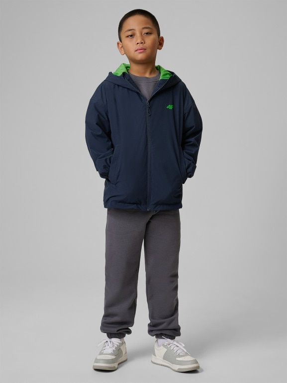 Dziecięca kurtka przejściowa 4F 4FJWSS26TTJAU1096 - granatowa