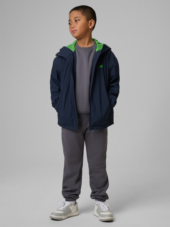 Dziecięca kurtka przejściowa 4F 4FJWSS26TTJAU1096 - granatowa