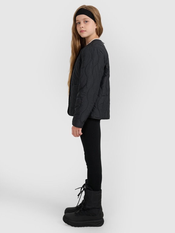 Dziecięca kurtka puchowa pikowana 4F 4FJRAW25TDJAF0767 - czarna