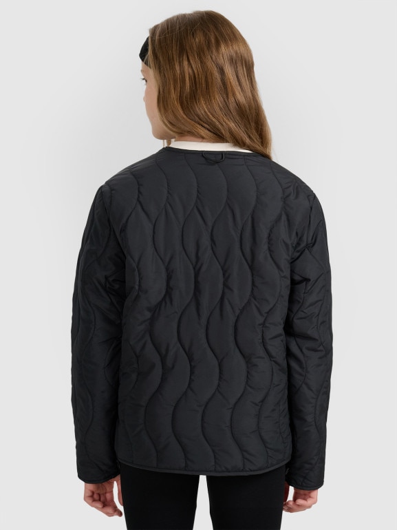 Dziecięca kurtka puchowa pikowana 4F 4FJRAW25TDJAF0767 - czarna