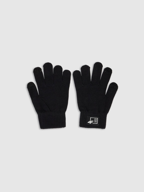 Dziecięce rękawiczki dzianinowe 4F 4FJRAW25AGLOU146 - czarne