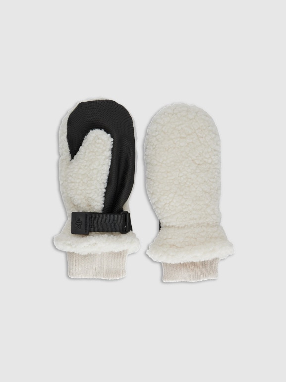 Dziecięce rękawiczki z jednym palcem 4F 4FJWAW25AGLOU155 - beżowe