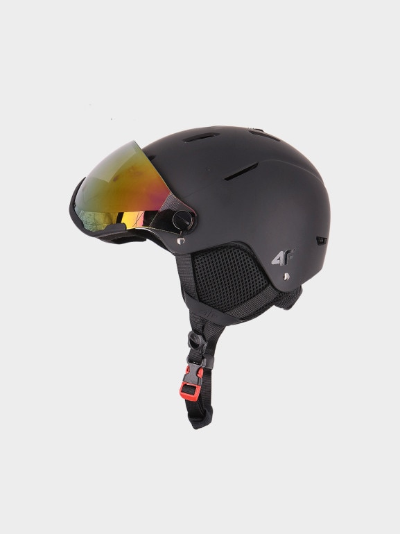 Dziecięcy kask narciarski z goglami 4F 4FJWMM00AHELU122 - czarny