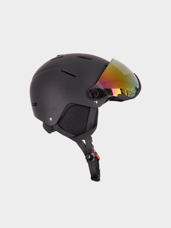 Dziecięcy kask narciarski z goglami 4F 4FJWMM00AHELU122 - czarny