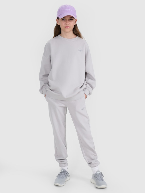 Dziecięcy komplet dresowy 4F 4FJRAW25TAPSU120 - szary