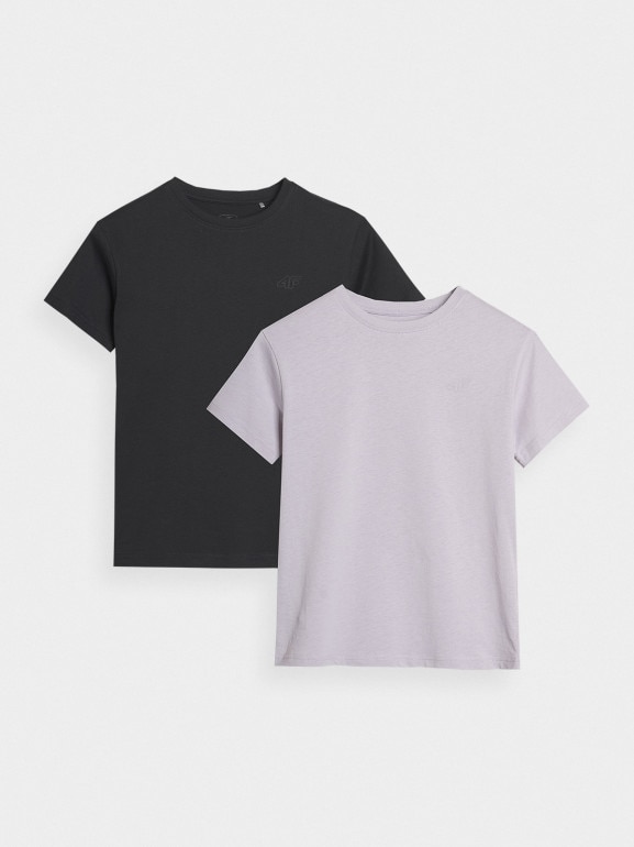 Dziecięcy t-shirt basic (2-pack) 4F 4FJRAW24TTSHU2562 - multikolor