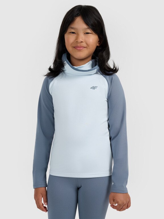 Dziewczęca bielizna termiczna ocieplana (góra) 4F 4FJRAW25UBRUF112 - szara