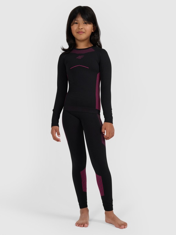 Dziewczęca bielizna termoaktywna komplet 4F 4FJRAW25USEAF263 - czarna
