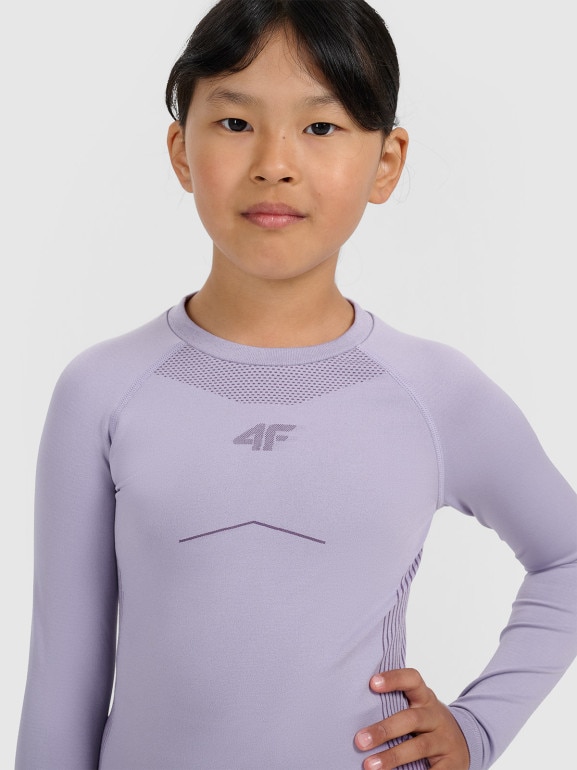 Dziewczęca bielizna termoaktywna komplet 4F 4FJRAW25USEAF263 - fioletowa