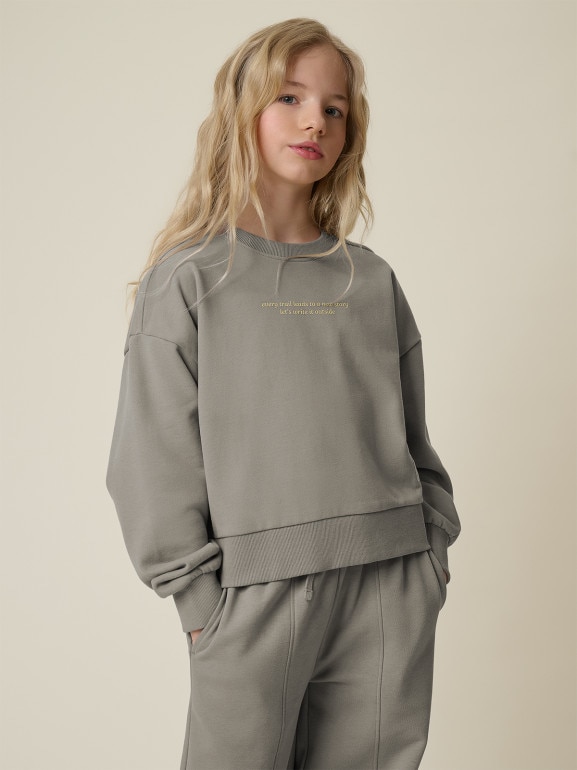 Dziewczęca bluza nierozpinana bez kaptura 4F 4FJRSS26TSWSF2813 - szara