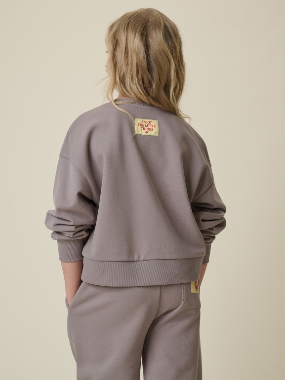 Dziewczęca bluza nierozpinana bez kaptura 4F 4FJRSS26TSWSF2813 - szara