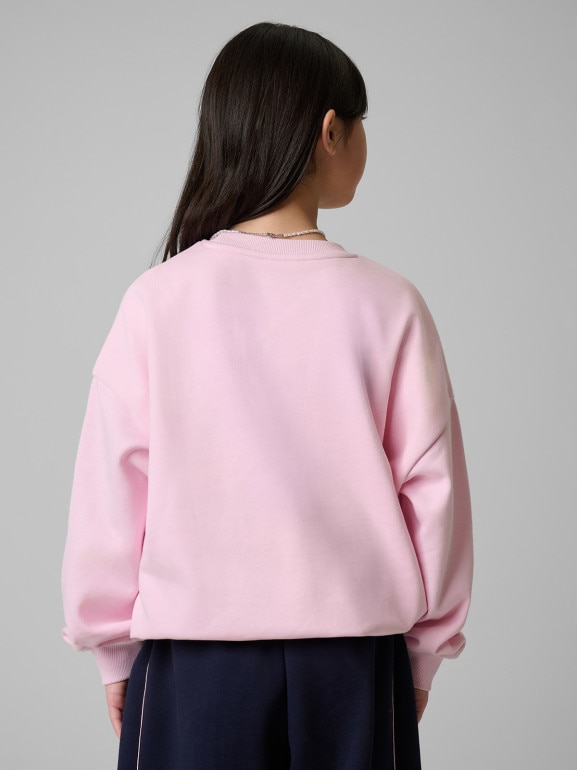 Dziewczęca bluza nierozpinana bez kaptura 4F 4FJRSS26TSWSF2819 - różowa