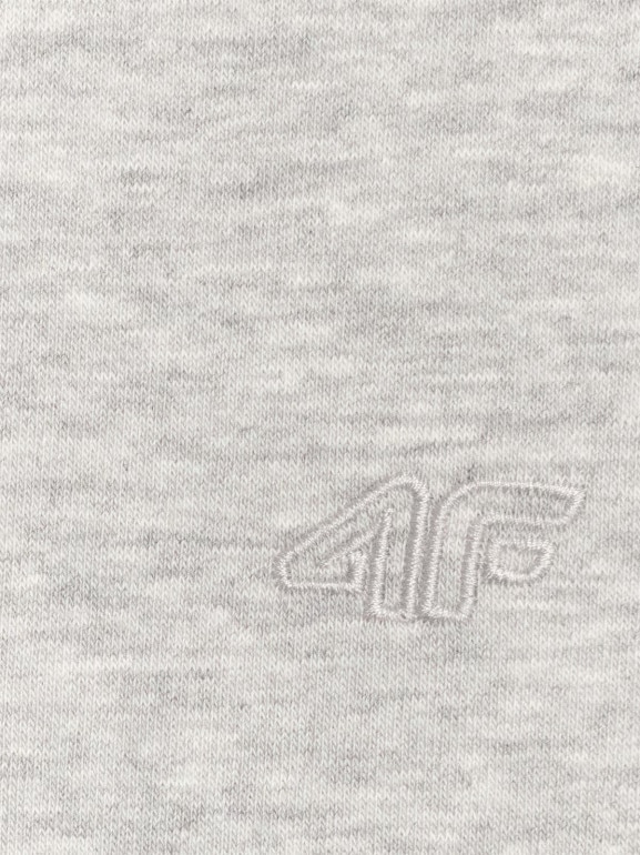 Dziewczęca bluza nierozpinana z kapturem 4F 4FJRMM00TSWSF2465 - szara