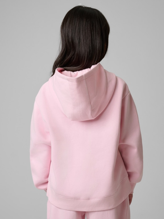 Dziewczęca bluza nierozpinana z kapturem 4F 4FJRSS26TSWSF2821 - różowa