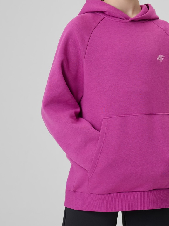 Dziewczęca bluza nierozpinana z kapturem 4F 4FJRSS26TSWSF3040 - różowa