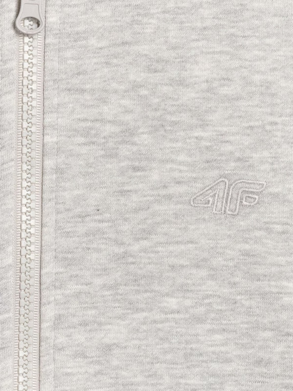 Dziewczęca bluza rozpinana z kapturem 4F 4FJRMM00TSWSF2464 - szary