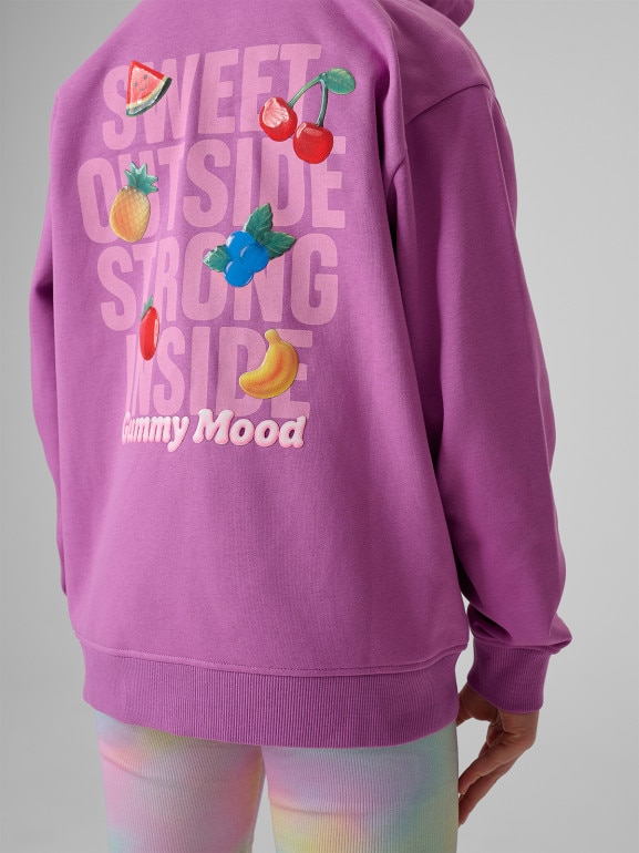 Dziewczęca bluza rozpinana z kapturem 4F 4FJRSS26TSWSF2902 - fioletowa