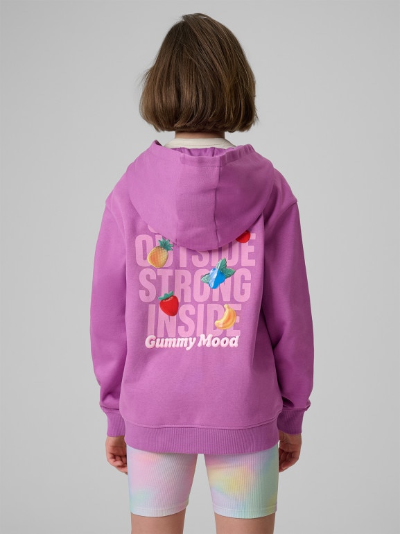 Dziewczęca bluza rozpinana z kapturem 4F 4FJRSS26TSWSF2902 - fioletowa