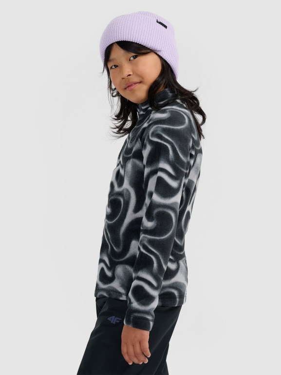 Dziewczęca bluza termiczna polarowa 4F 4FJRAW25UFLEF071 - czarna