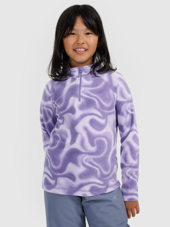 Dziewczęca bluza termiczna polarowa 4F 4FJRAW25UFLEF071 - fioletowa