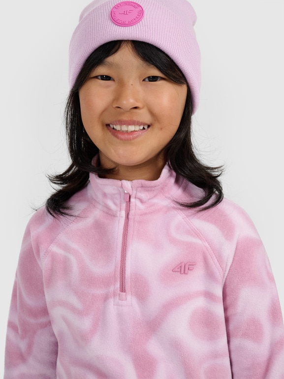 Dziewczęca bluza termiczna polarowa 4F 4FJRAW25UFLEF071 - różowa