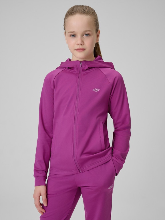 Dziewczęca bluza treningowa 4F 4FJRSS26TFSWF0989 - różowa