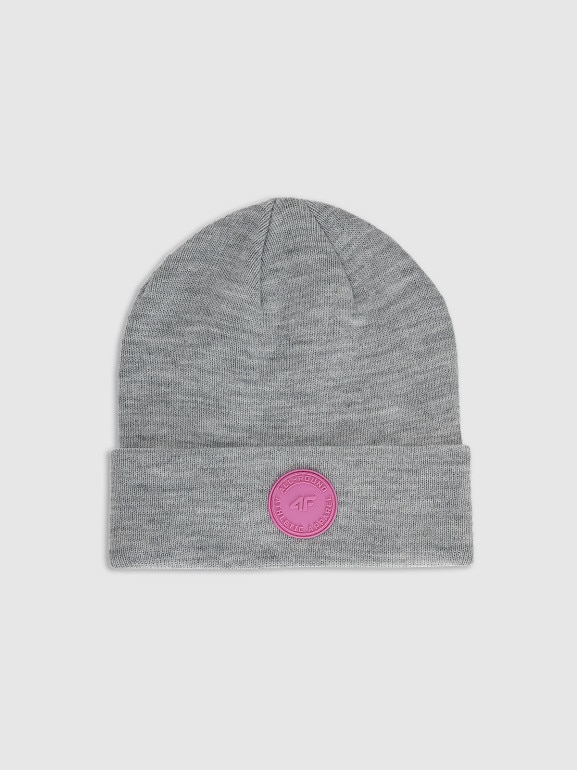 Dziewczęca czapka zimowa 4F 4FJRAW25ACAPF0749 - szara