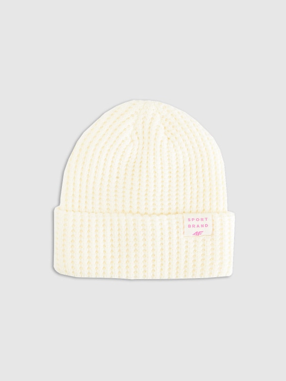 Dziewczęca czapka zimowa 4F 4FJRAW25ACAPF0810 - biała